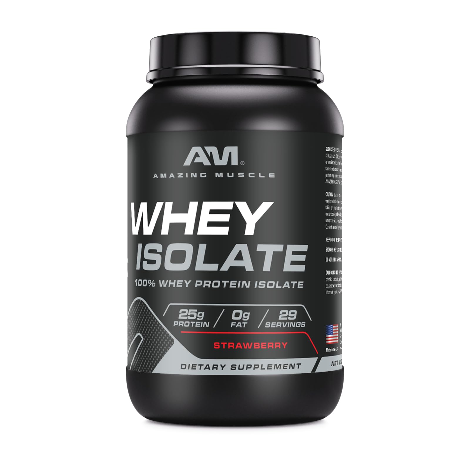 Amazing Muscle ingredients close-up showing pure whey isolate quality
