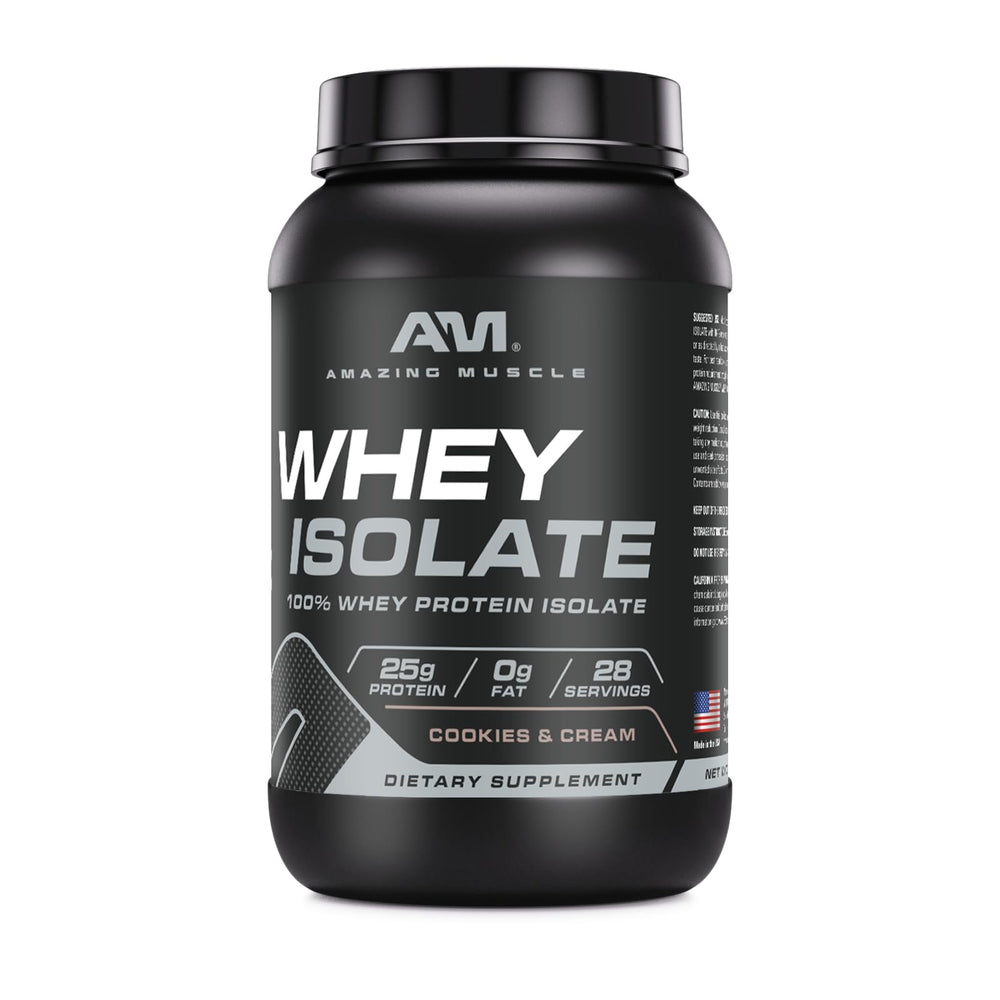 Amazing Muscle Whey Isolate being poured into a shaker for quick mix
