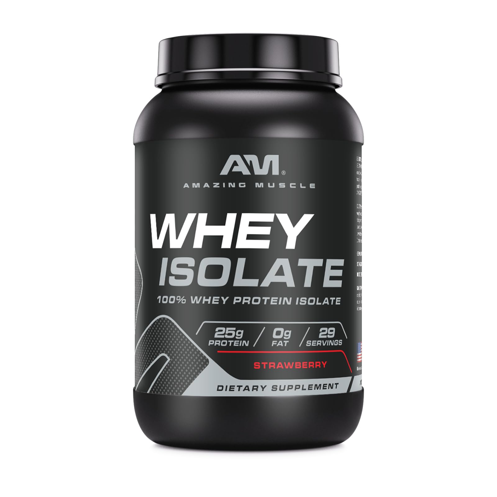 Amazing Muscle Whey Isolate powder jar for post-workout protein boost
