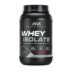 Amazing Muscle Whey Isolate powder jar for post-workout protein boost