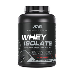 Amazing Muscle Whey Isolate powder with 25 g protein per serving for post-workout support.