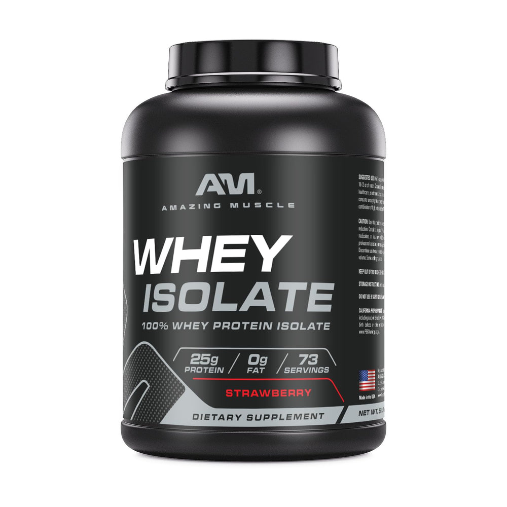 Amazing Muscle Whey Isolate powder being mixed with water shows smooth texture.