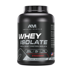 Amazing Muscle Whey Isolate powder being mixed with water shows smooth texture.