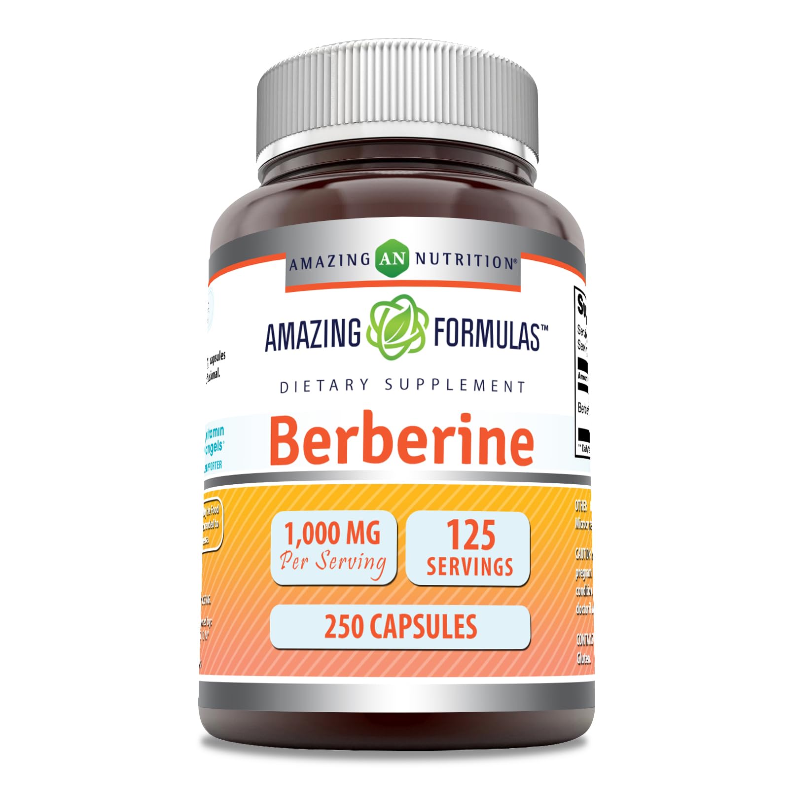 Amazing Nutrition Berberine bottle-front view highlights purity and potency.