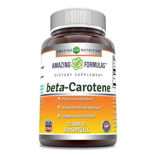 Amazing Formulas Beta Carotene bottle for daily antioxidant support.