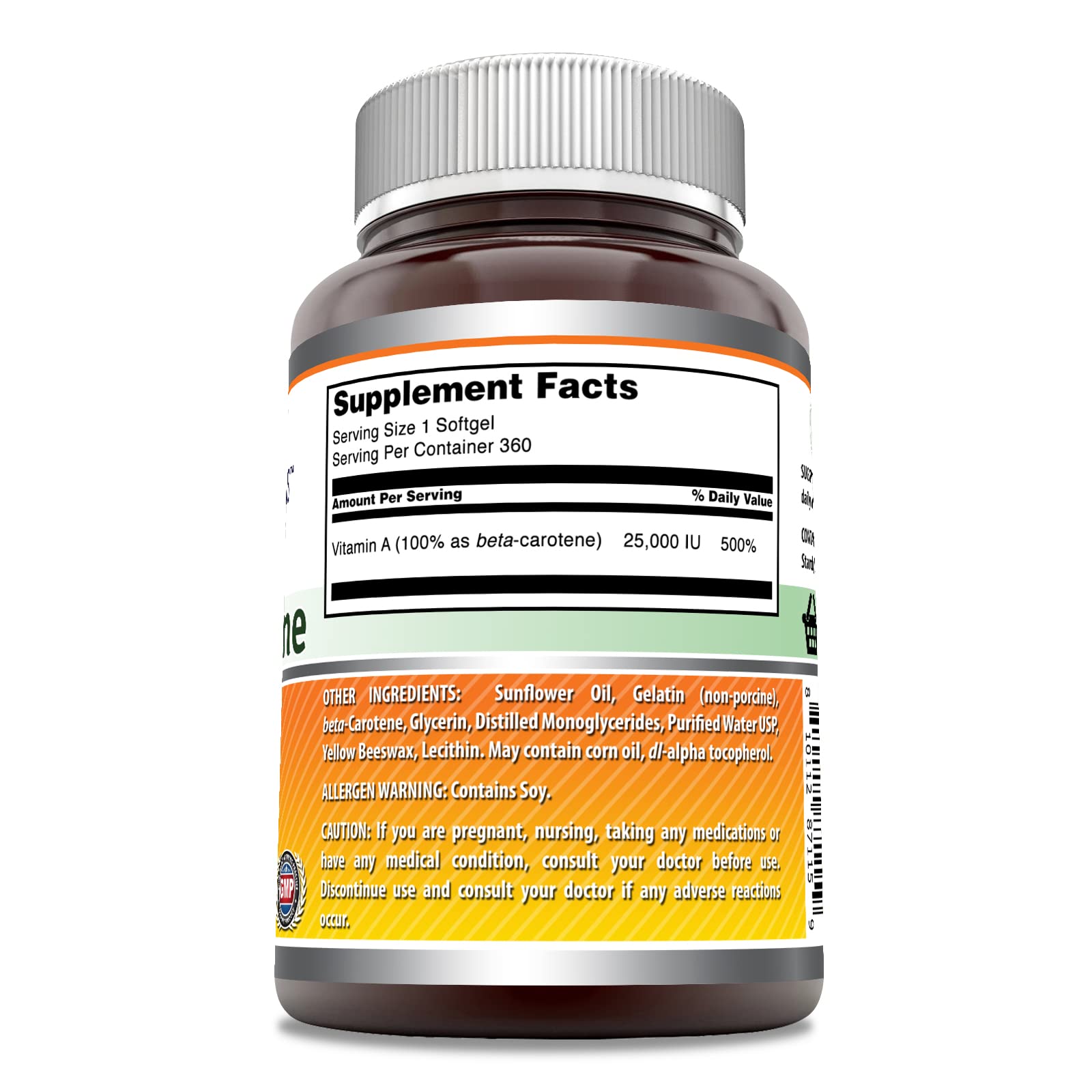 Amazing Formulas Beta Carotene softgel for convenient high-potency daily use.