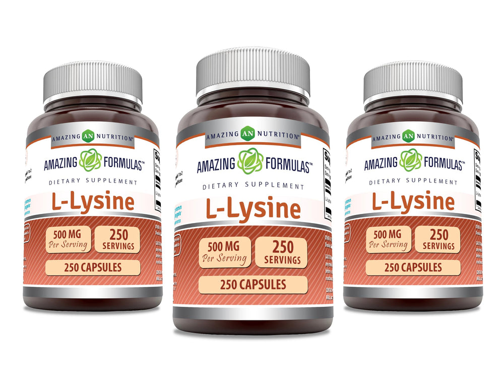 Amazing Formulas L-Lysine 500 mg bottle for daily wellness support
