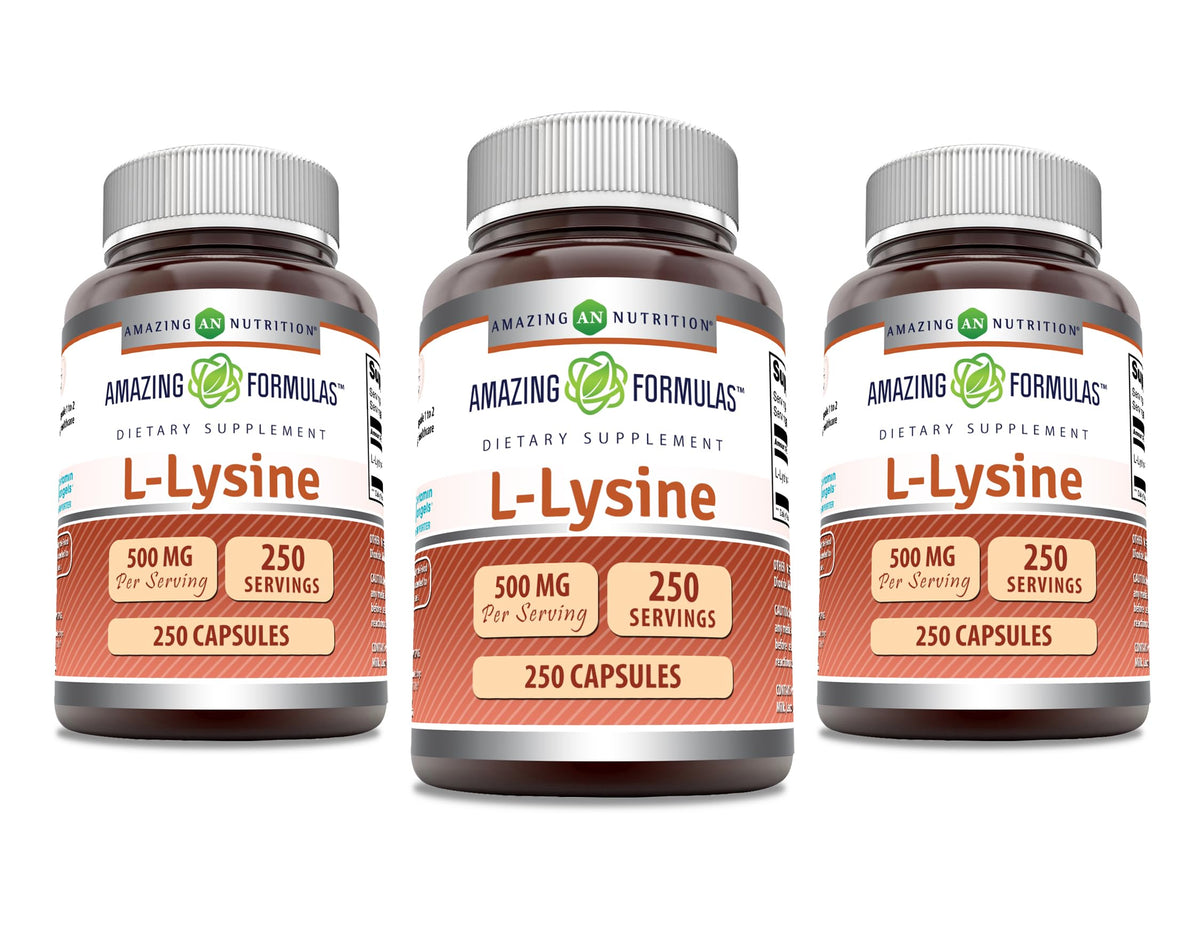 Amazing Formulas L-Lysine 500 mg bottle for daily wellness support