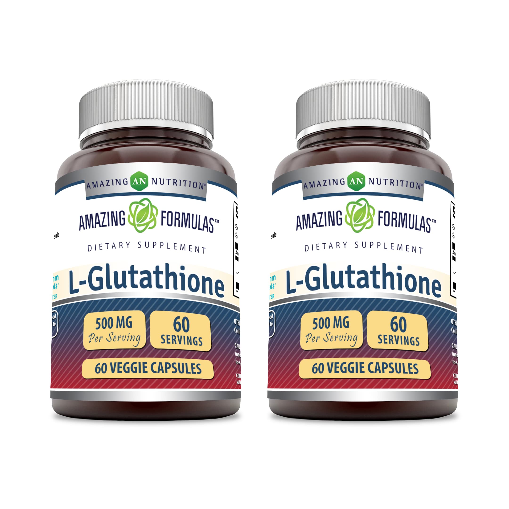 Amazing Nutrition Amazing Formulas reduced L-Glutathione bottle for daily antioxidant routine