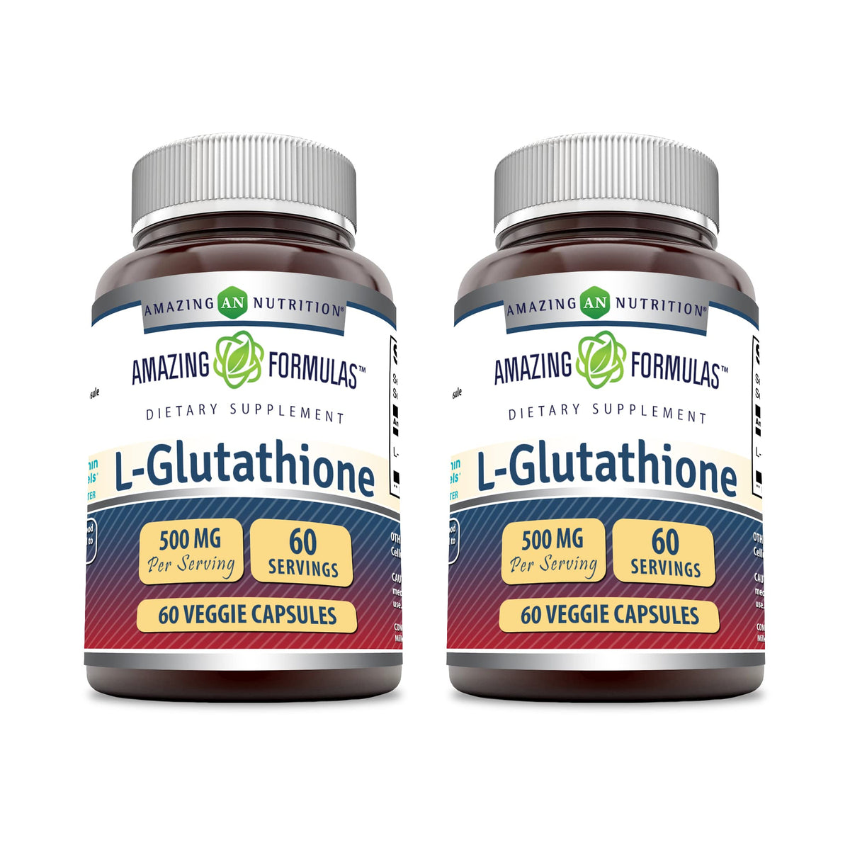 Amazing Nutrition Amazing Formulas reduced L-Glutathione bottle for daily antioxidant routine