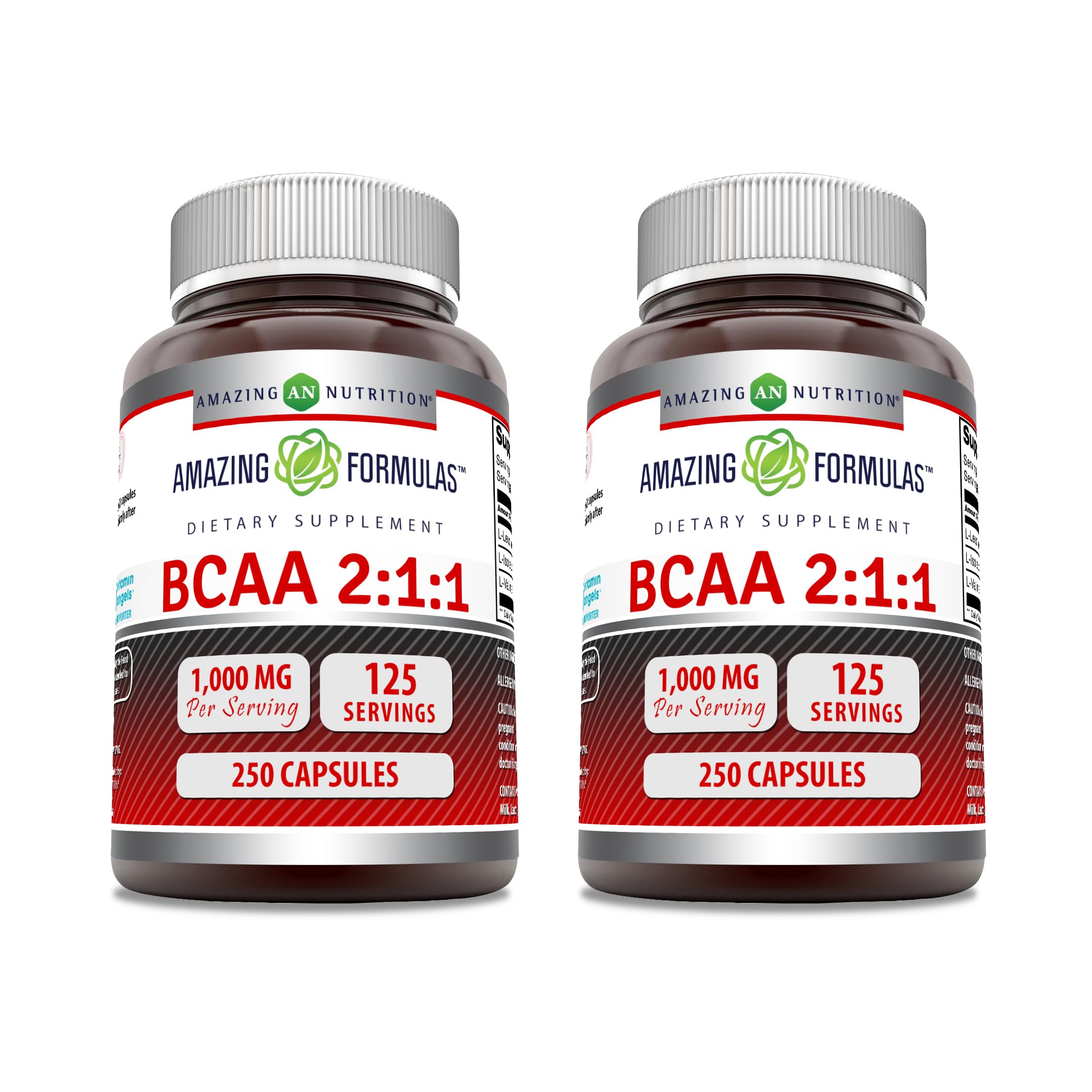 Amazing Nutrition BCAA 2:1:1 capsules bottle for on-the-go workouts.
