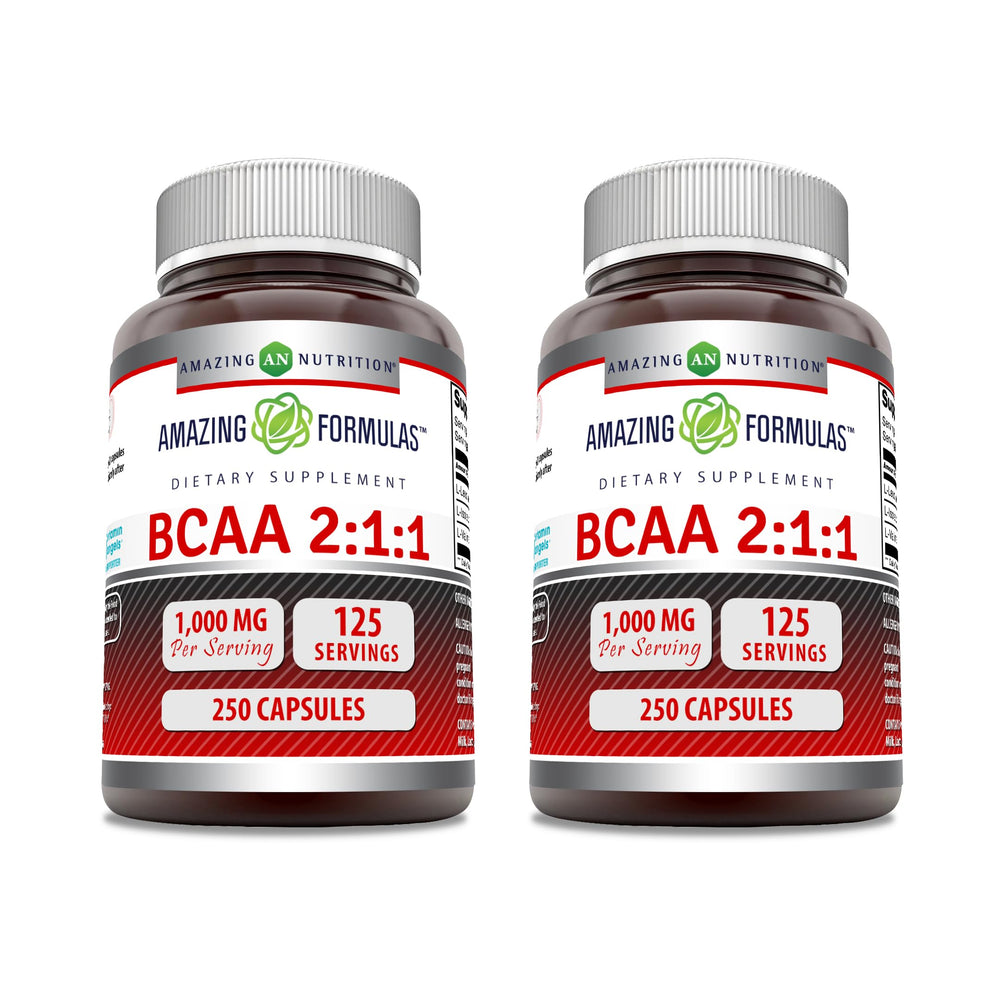 Amazing Nutrition BCAA 2:1:1 capsules bottle for on-the-go workouts.
