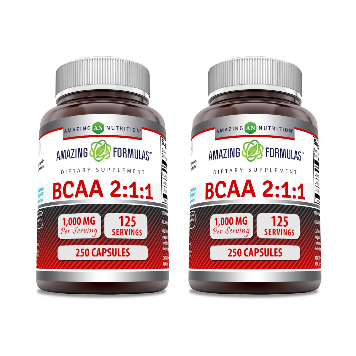 Amazing Nutrition BCAA 2:1:1 capsules bottle for on-the-go workouts.