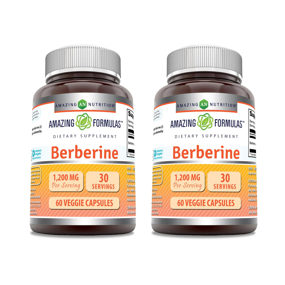 Amazing Nutrition Berberine 1200mg bottle front for daily wellness routine.