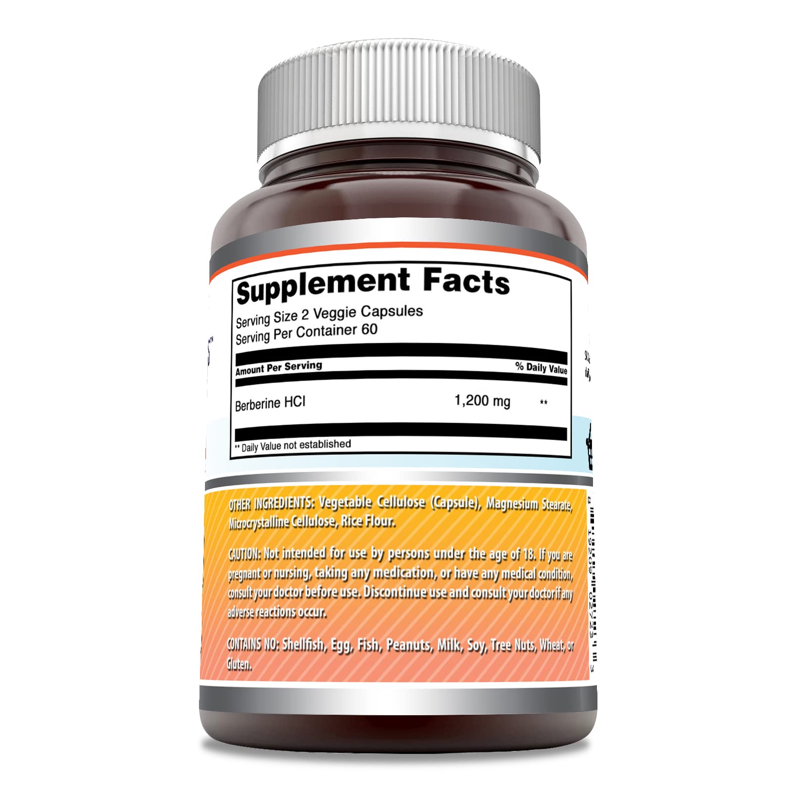 Amazing Nutrition Berberine capsules closeup showing veggie capsules for easy swallowing.