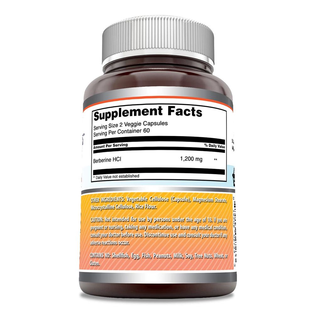 Amazing Nutrition Berberine capsules closeup showing veggie capsules for easy swallowing.