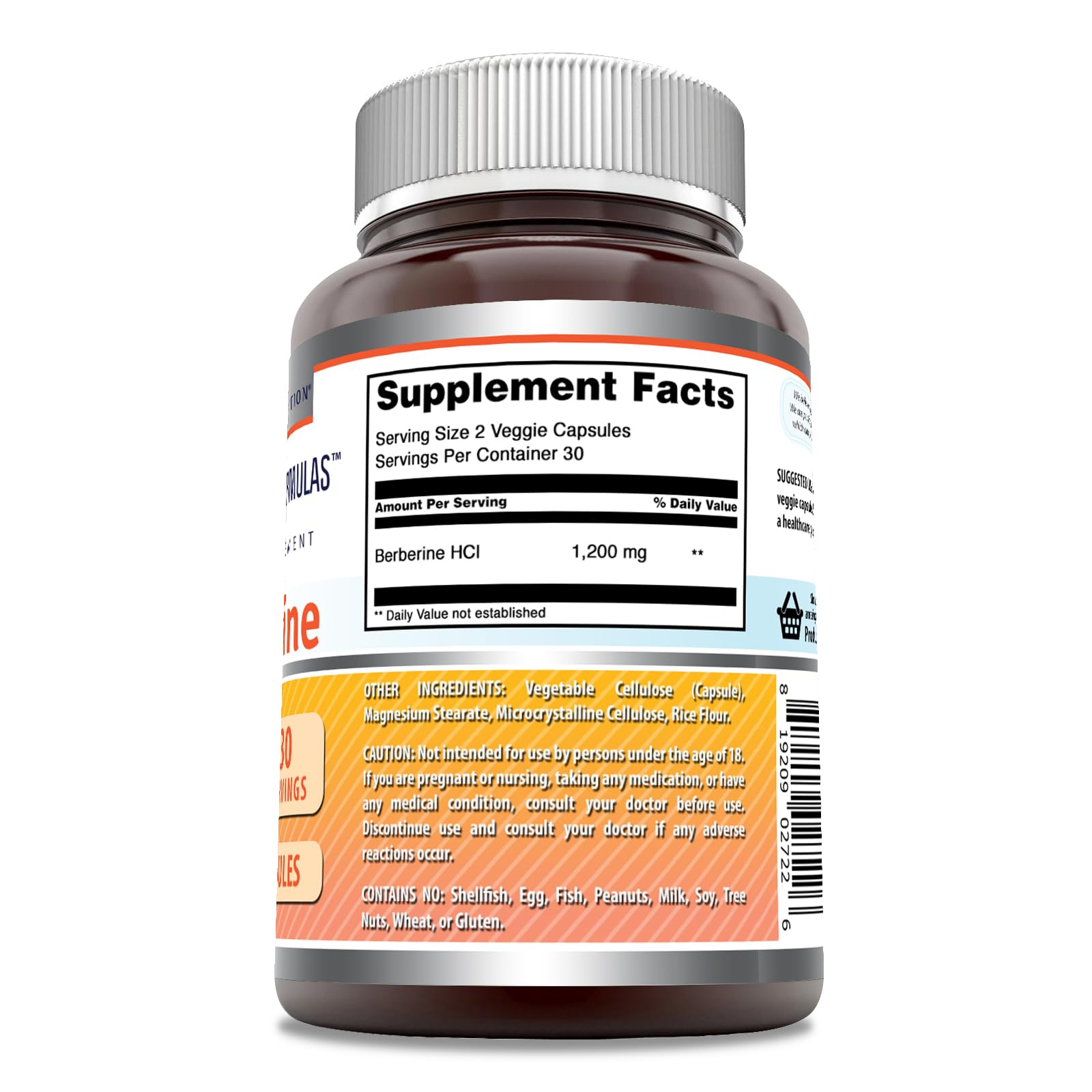 Amazing Nutrition Berberine capsules close-up highlighting vegetarian capsules for plant-based use.