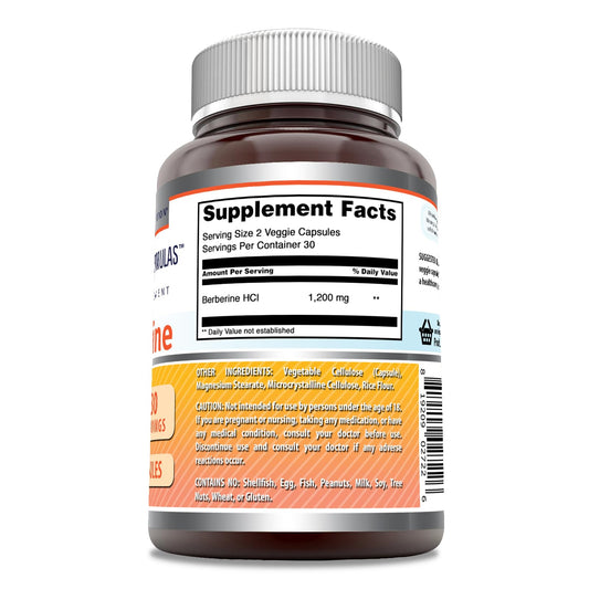 Amazing Nutrition Berberine capsules close-up highlighting vegetarian capsules for plant-based use.