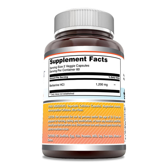 Amazing Nutrition Berberine capsules closeup showing veggie capsules for easy swallowing.