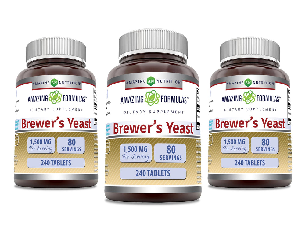 Amazing Nutrition Brewers Yeast 1500mg bottle front highlighting high-potency daily supplement