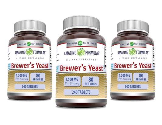Amazing Nutrition Brewers Yeast 1500mg bottle front highlighting high-potency daily supplement