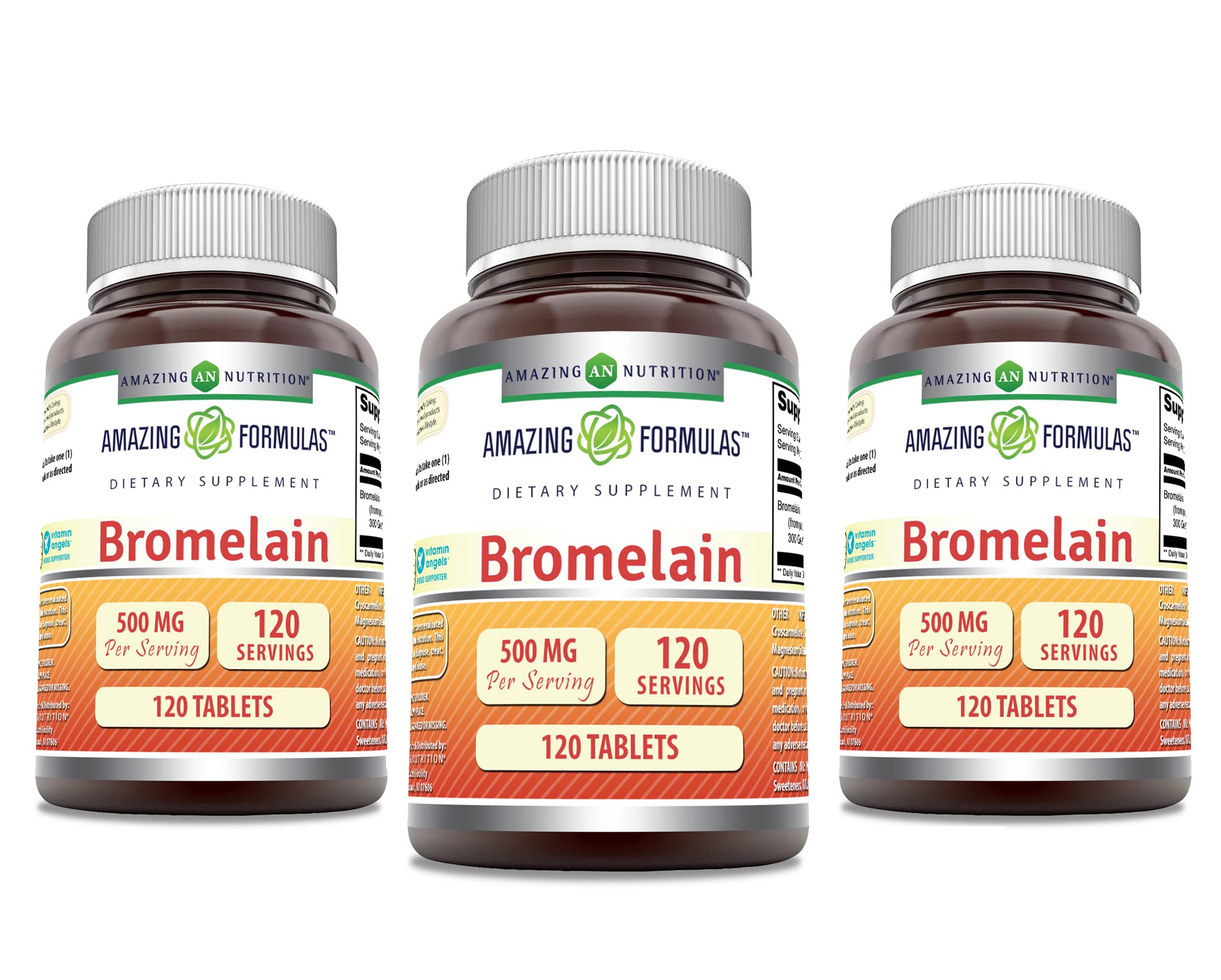 Amazing Nutrition Bromelain 500mg bottle with easy-to-swallow tablets for daily use.