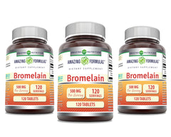 Amazing Nutrition Bromelain 500mg bottle with easy-to-swallow tablets for daily use.