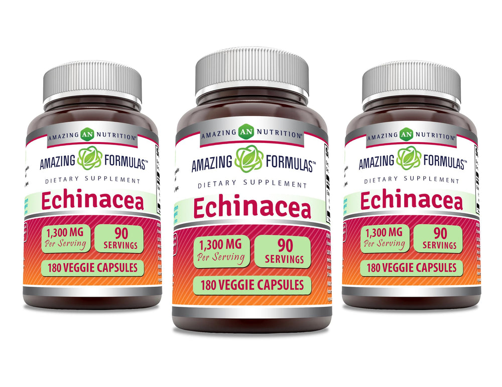 Amazing Nutrition Echinacea 1300 mg bottle front, highlighting high-dose formula.