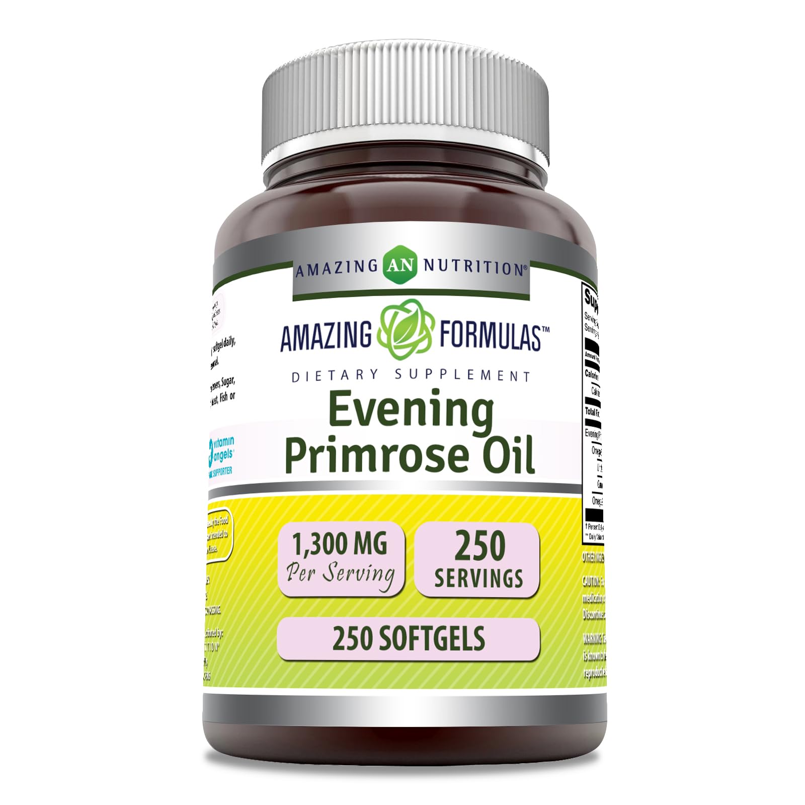 Amazing Nutrition Evening Primrose Oil softgel bottle, convenient daily supplement.