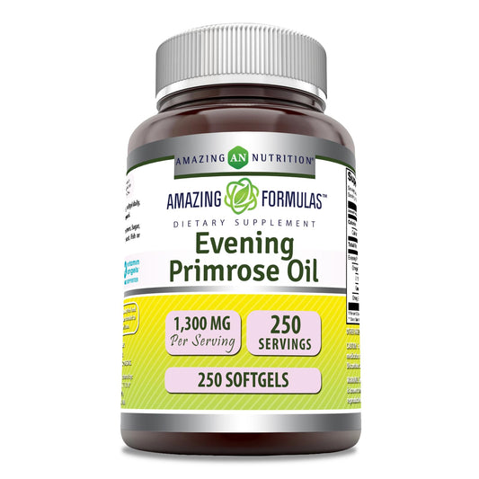 Amazing Nutrition Evening Primrose Oil softgel bottle, convenient daily supplement.