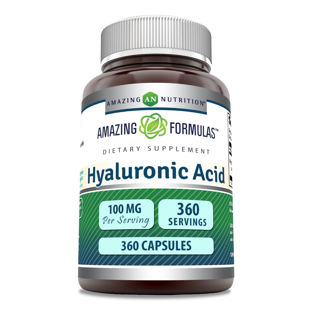 Amazing Nutrition Hyaluronic Acid 100 mg bottle front view for daily wellness support