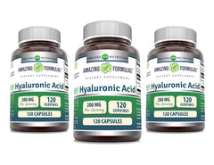 Amazing Nutrition Hyaluronic Acid capsules bottle front for daily hydration potential.