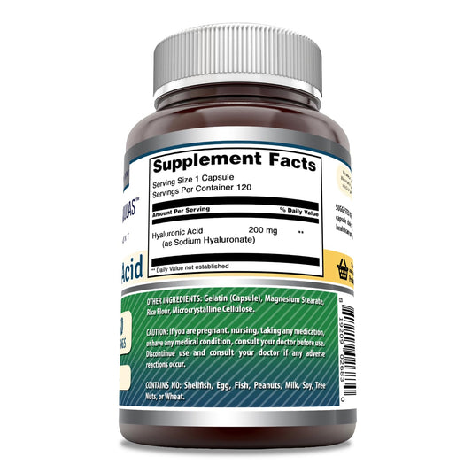 Amazing Nutrition Hyaluronic Acid capsules closeup highlights smooth capsule texture.