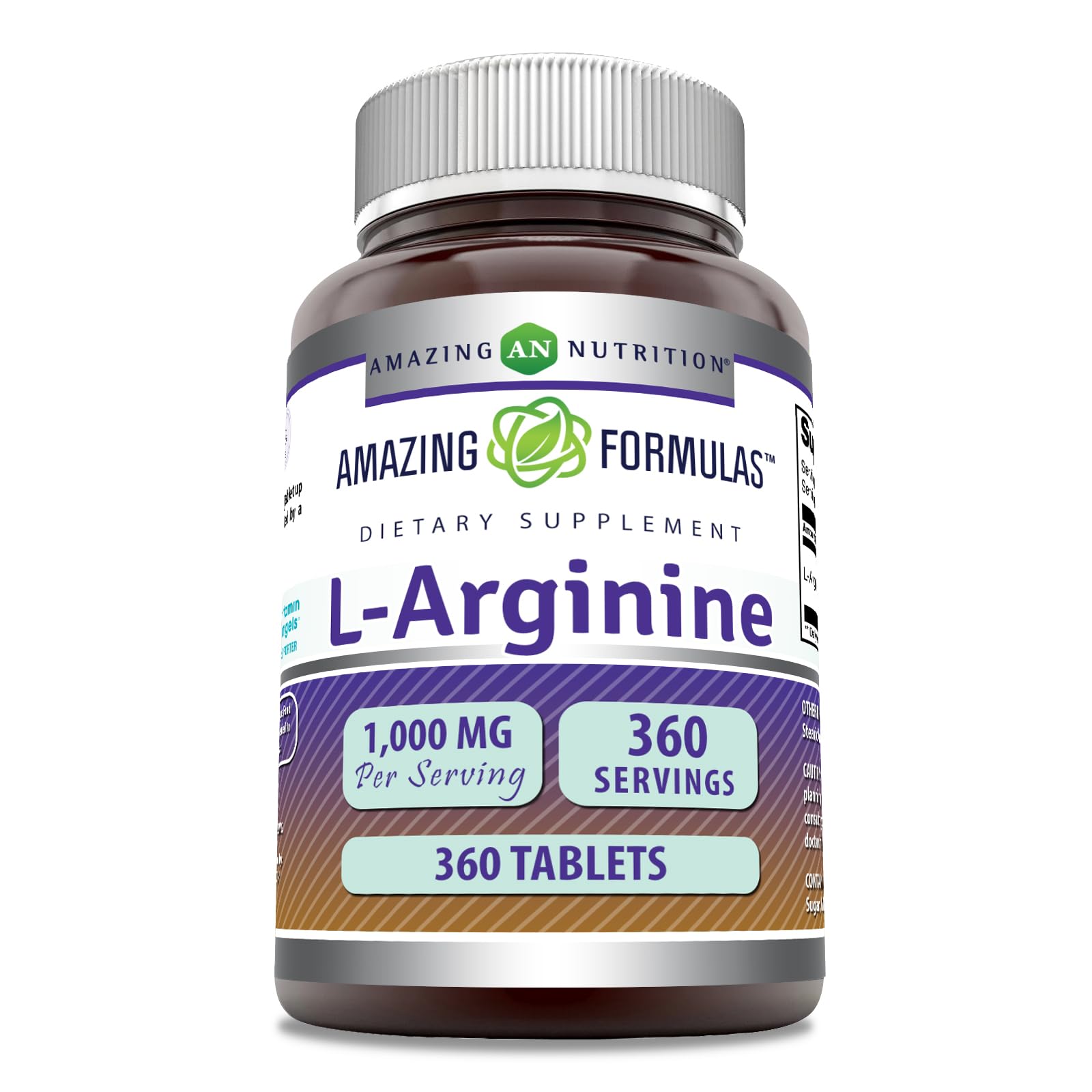 Amazing Nutrition L-Arginine tablet 360-count bottle for daily wellness.