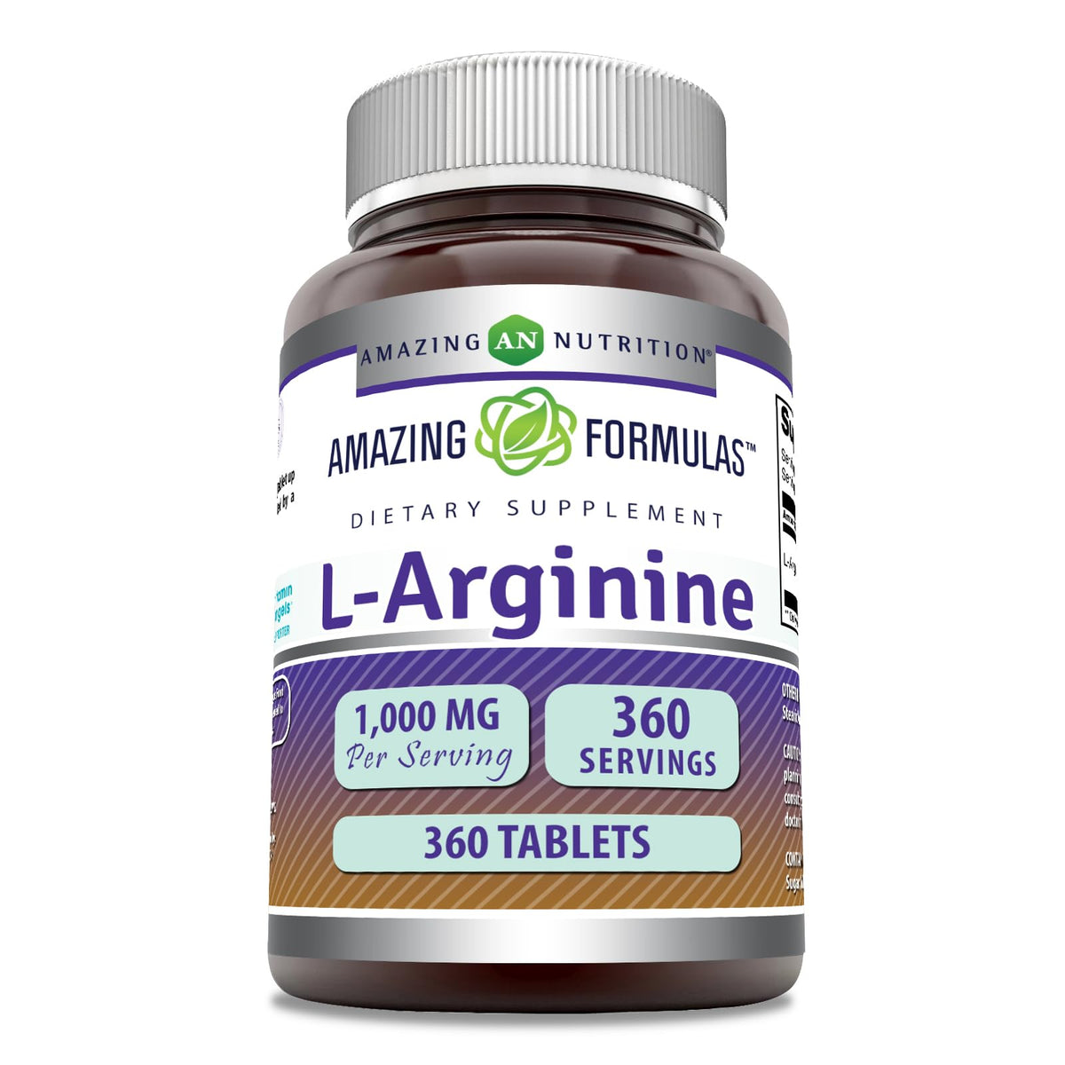 Amazing Nutrition L-Arginine tablet 360-count bottle for daily wellness.