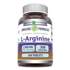 Amazing Nutrition L-Arginine tablet 360-count bottle for daily wellness.