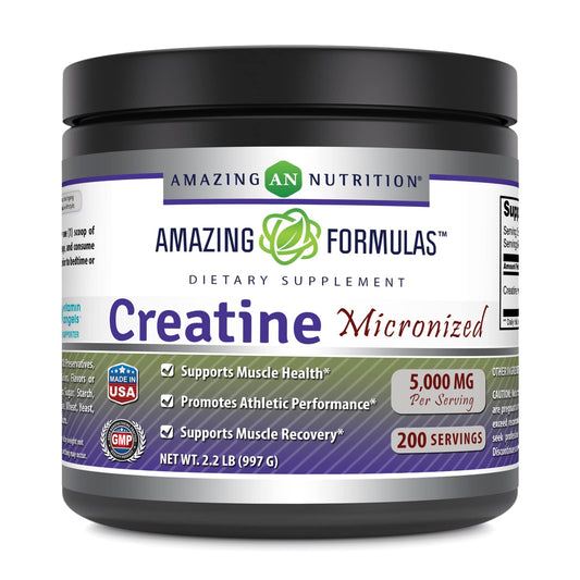 Amazing Nutrition micronized creatine monohydrate canister for gym-ready workouts