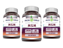 Amazing Nutrition MSM bottle label showing 2000 mg per serving