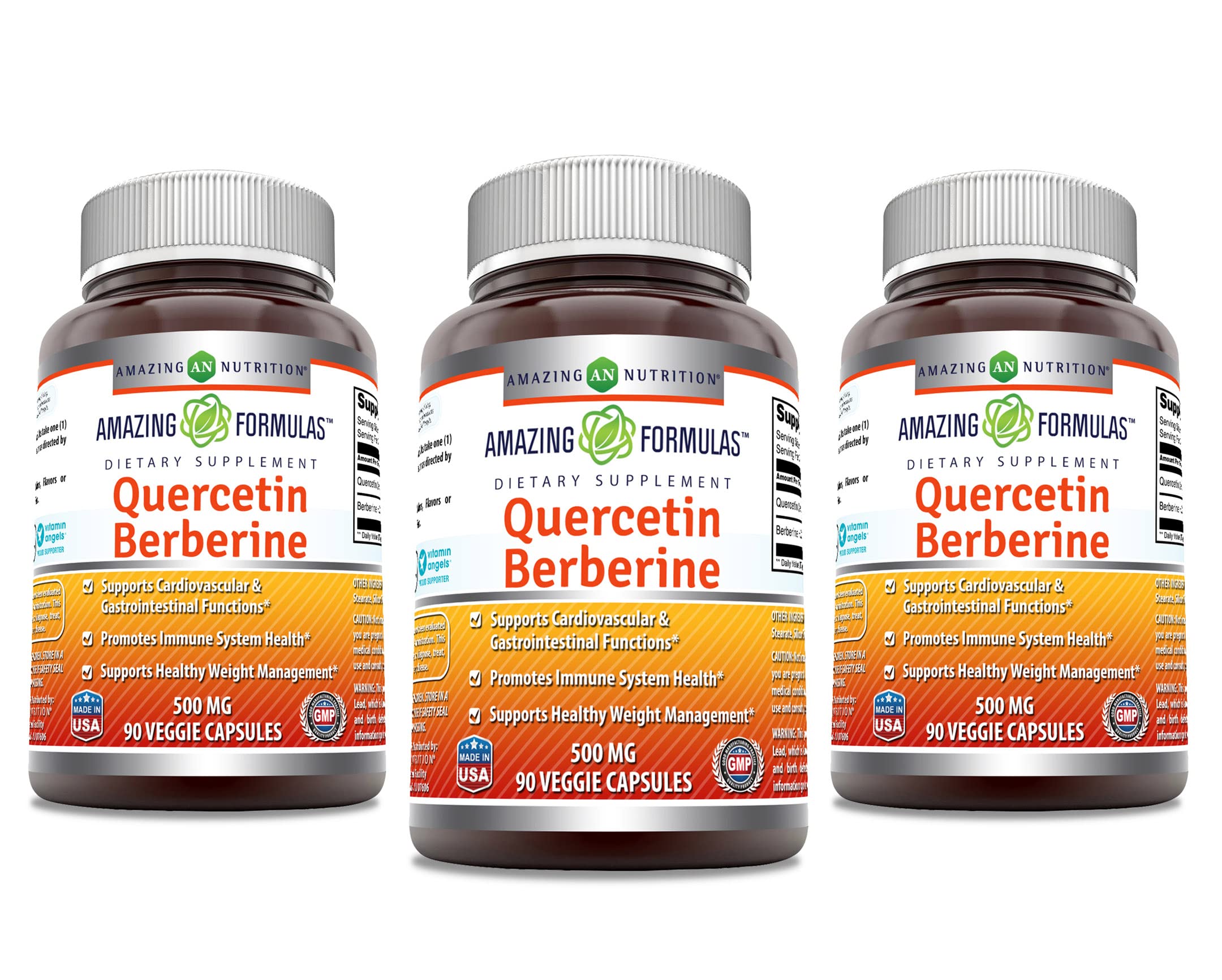 Amazing Nutrition Quercetin Berberine bottle capsules for daily wellness support