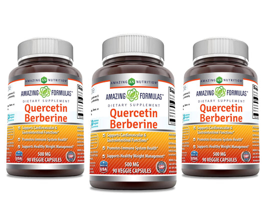 Amazing Nutrition Quercetin Berberine bottle capsules for daily wellness support