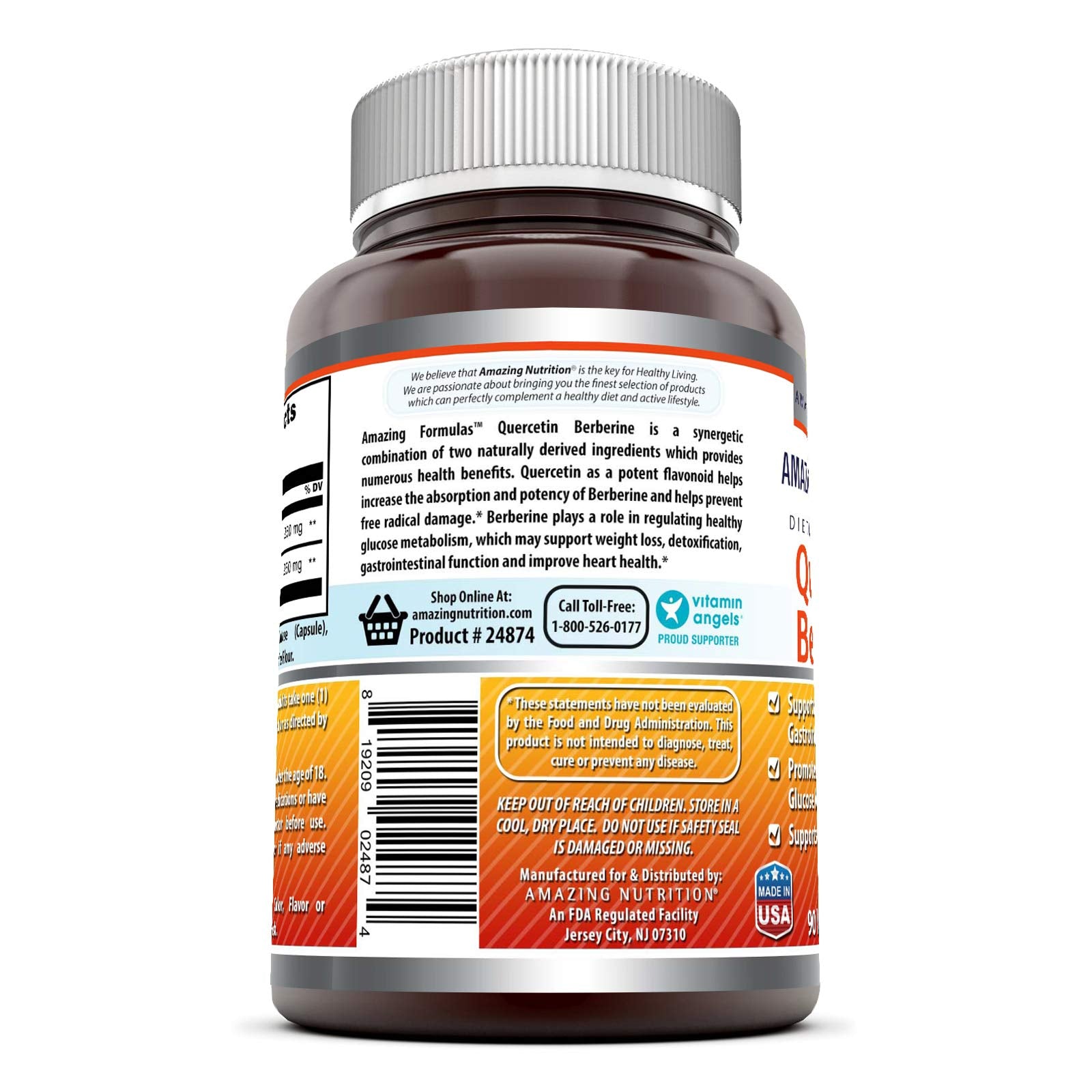 Amazing Nutrition Quercetin Berberine capsules for convenient daily supplementation
