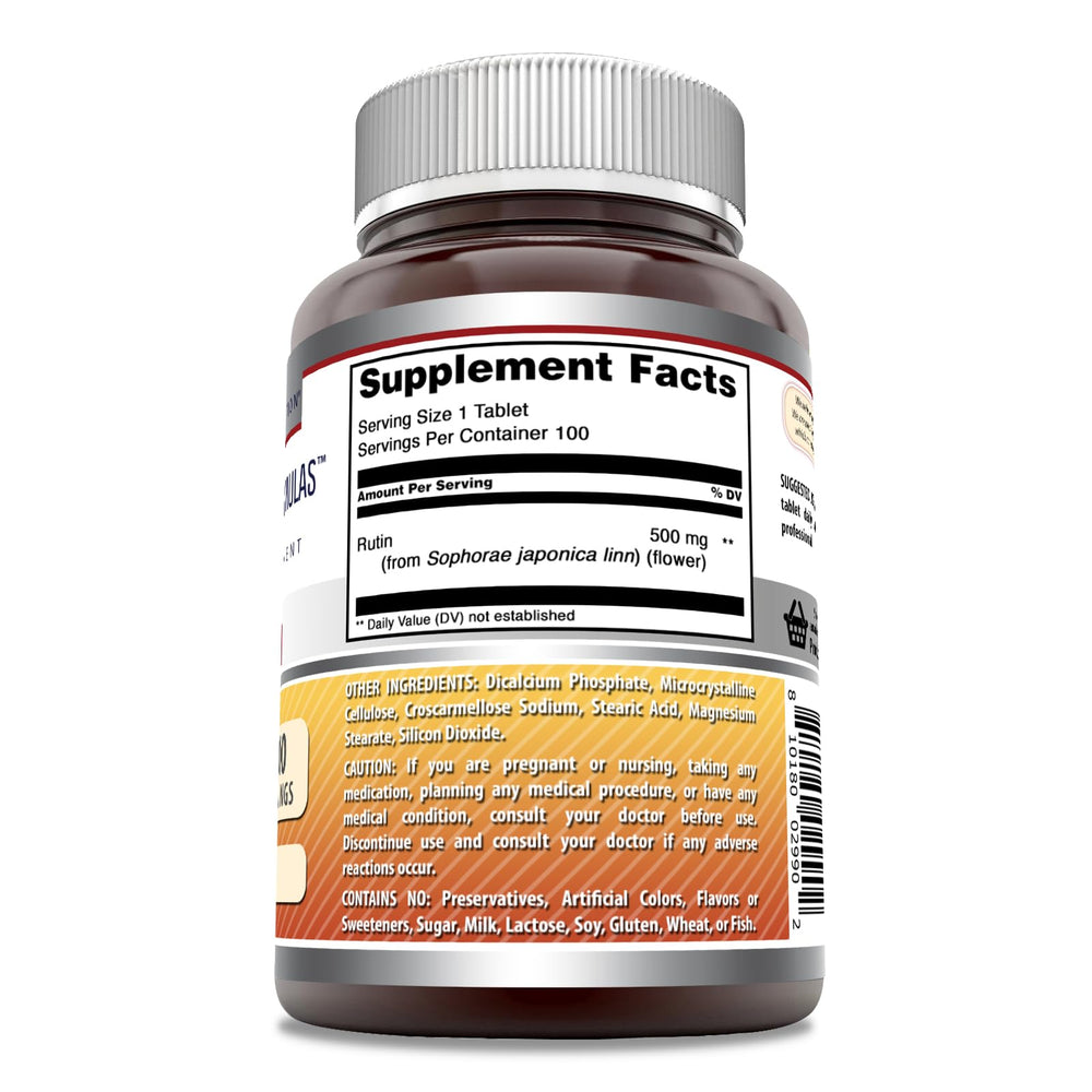 Amazing Nutrition Rutin tablets close-up highlights texture for easy dosing.