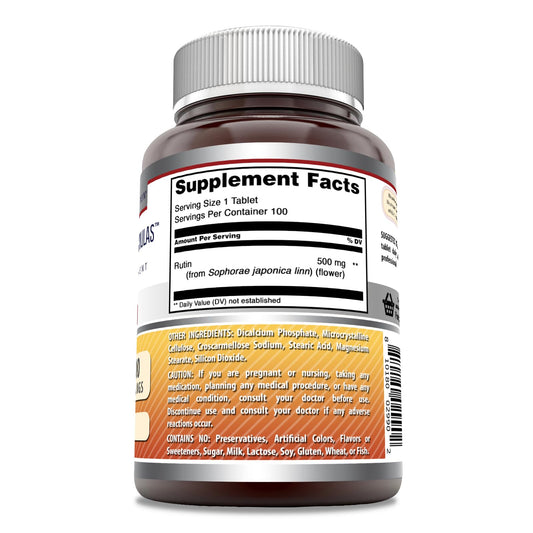 Amazing Nutrition Rutin tablets close-up highlights texture for easy dosing.
