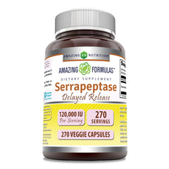 Amazing Nutrition Serrapeptase 120000 iu bottle supports daily wellness routines.