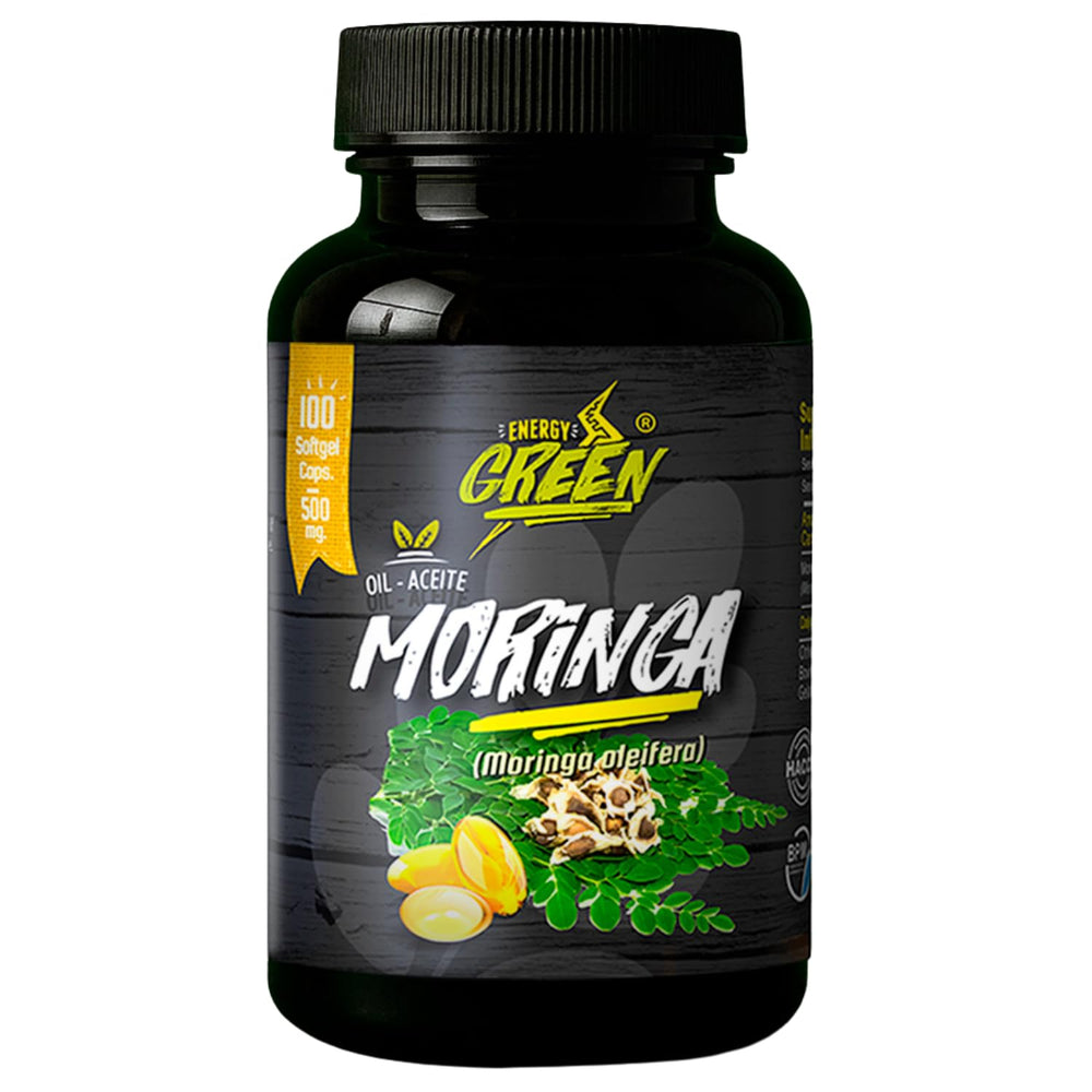 Amazon Andes Moringa Seed Oil Softgels bottle front, antioxidant-rich daily support.