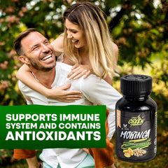 Nutrition facts panel on Amazon Andes Moringa Seed Oil Softgels bottle.