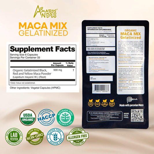 Amazon Andes triple maca blend capsules for sustained energy and stamina