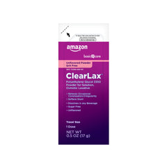 ClearLax powder dissolves in beverage without grit for comfortable use