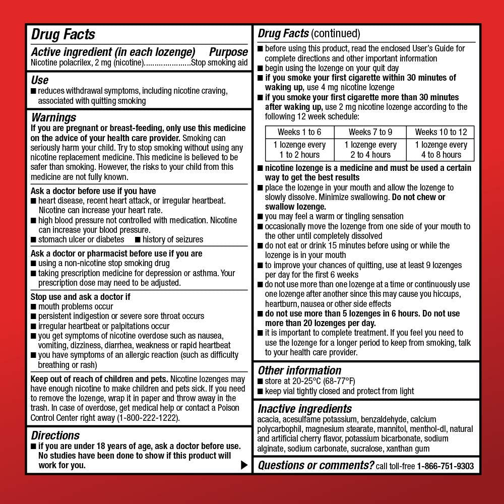 Amazon Basic Care mini lozenge Cherry Ice individual lozenge, fast craving control.