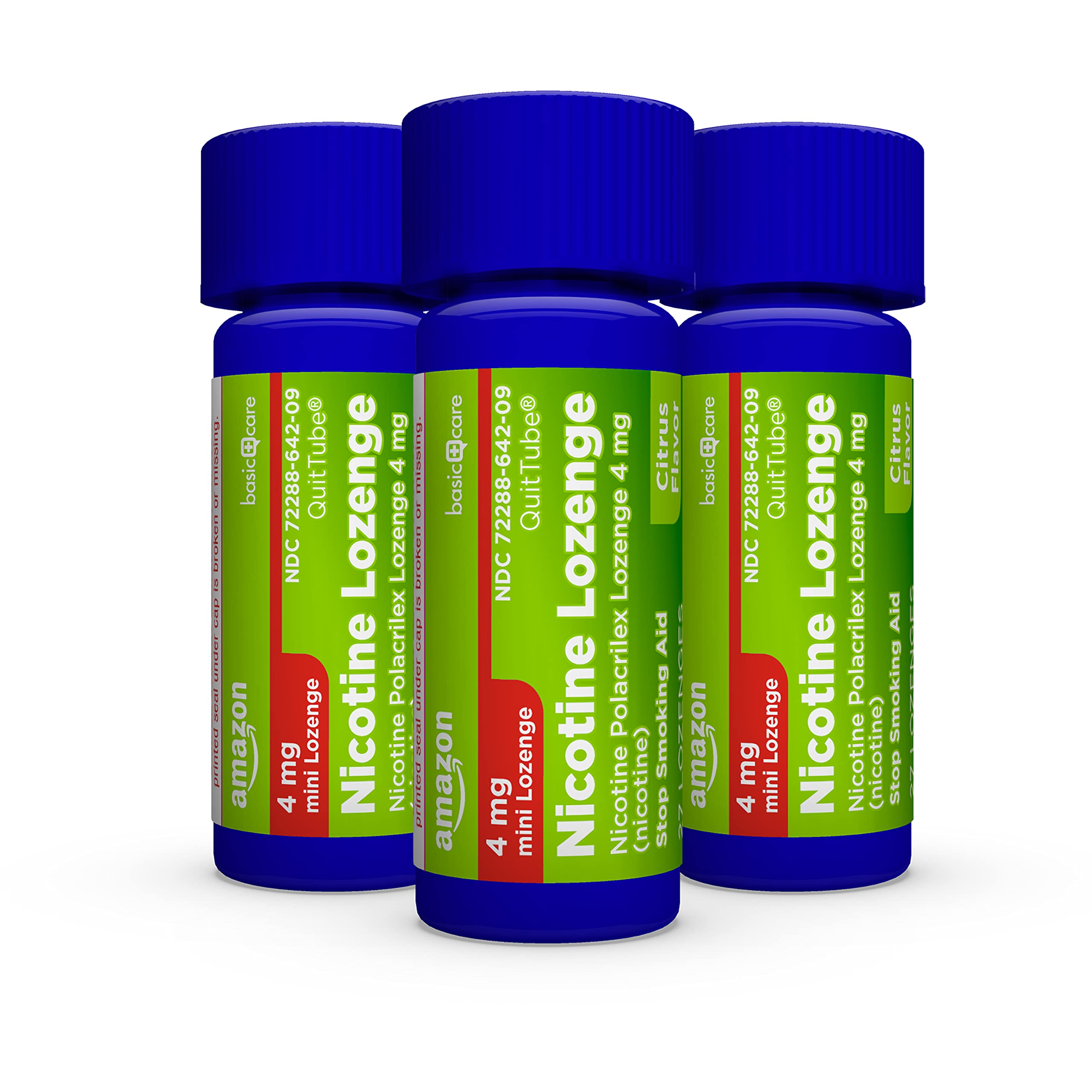 Amazon Basic Care lozenge citrus 4 mg on a surface reinforces daily reminder.